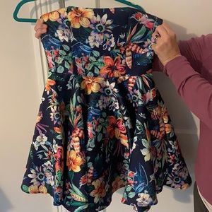 Un Deux Trois flowery strapless dress